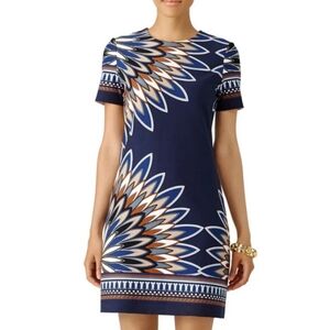 Tory Burch Blue and White Patterned Mini Dress